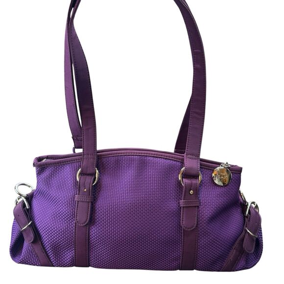 The Sak Purple Crochet Purse Colorful Striped Interior Zip Closure - Picture 1 of 8